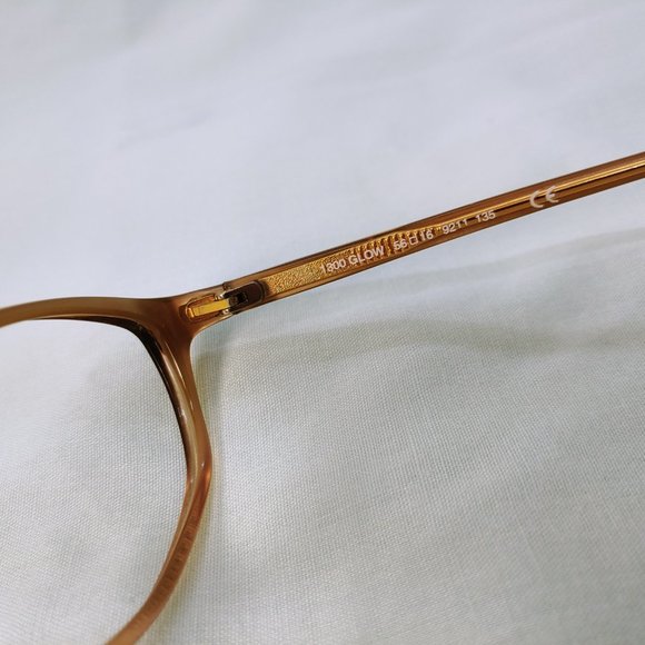 FACE STOCKHOLM Eyeglass Frames 1300 GLOW Full Plastic Rim Brown Tan Beige - Picture 8 of 11